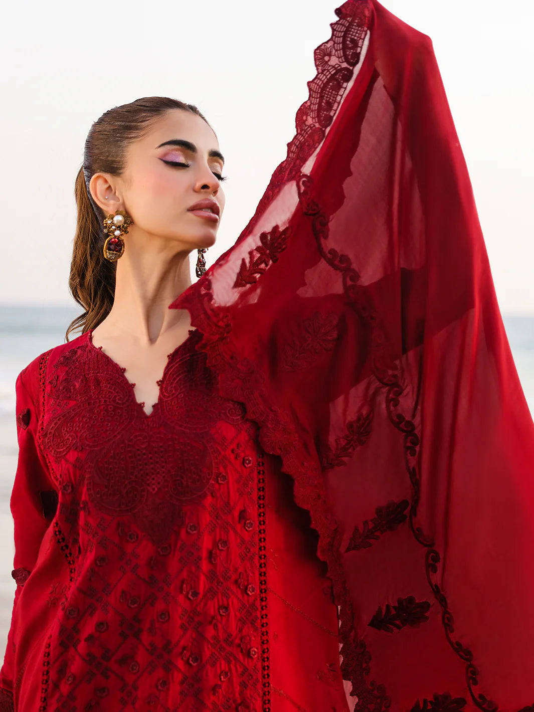 Faiza Faisal 3Pc Embroidered Organza Suit TARA gulbuy.com
