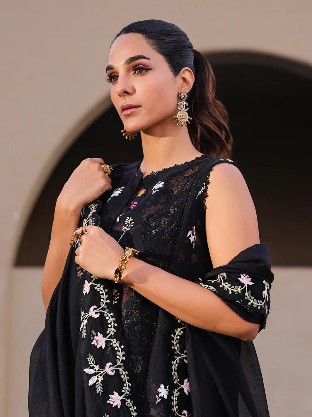 Faiza Faisal 3Pc Embroidered Organza Suit ELVA gulbuy.com