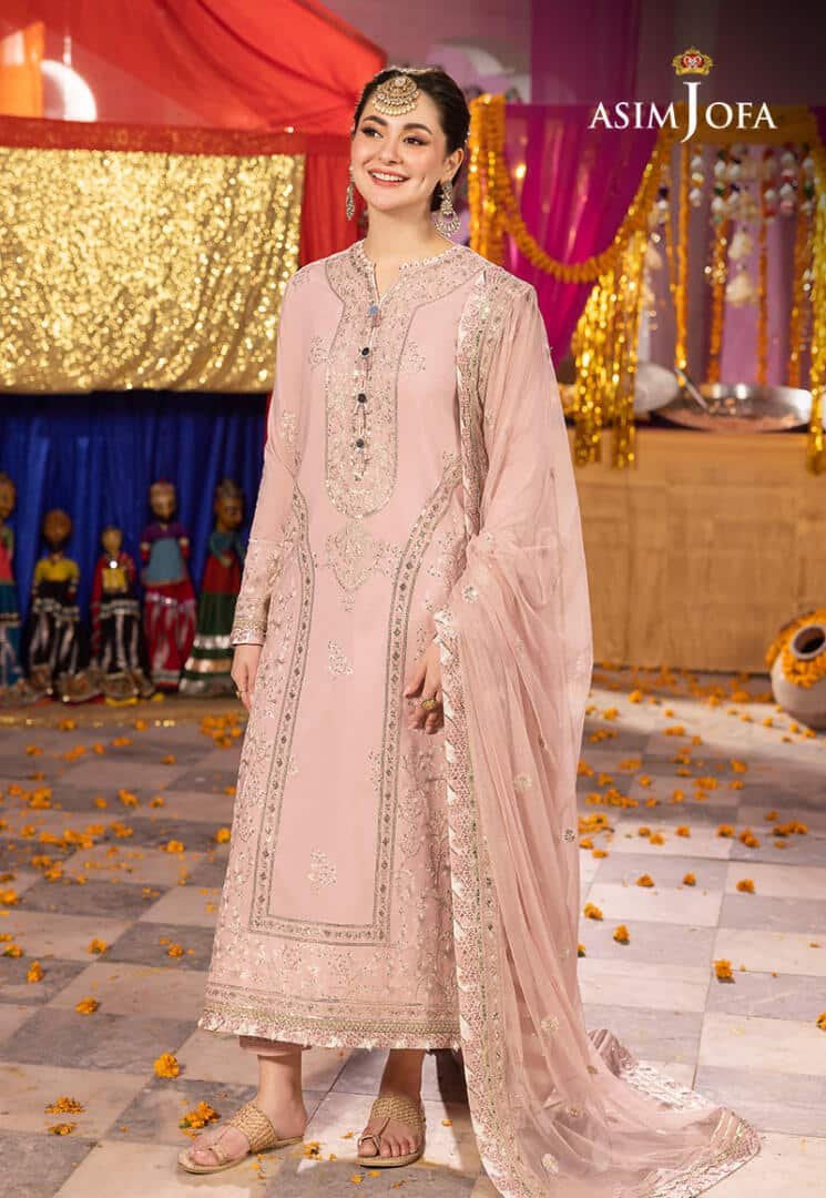ASIM JOFA 3 PIECE EMBROIDERED SILK SUIT (AJDA-17)