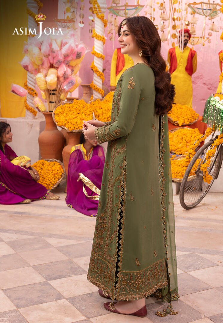 ASIM JOFA 3 PIECE EMBROIDERED SILK SUIT (AJDA-09) gulbuy.com