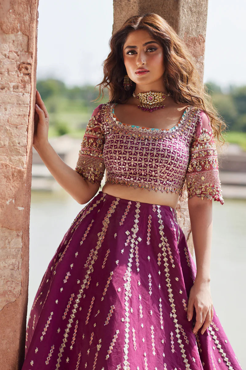 Qalamkar 3Pc Embroidered Raw Silk Suit Alya SH-04 gulbuy.com