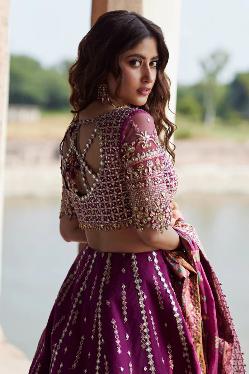 Qalamkar 3Pc Embroidered Raw Silk Suit Alya SH-04 gulbuy.com