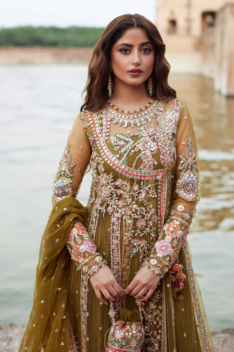 Qalamkar 3Pc Embroidered Raw Silk Suit Rameesha SH-01 gulbuy.com