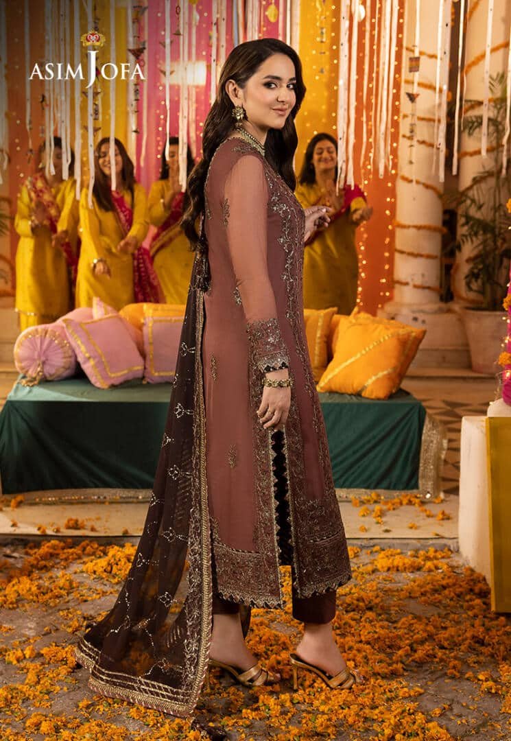 ASIM JOFA 3 PIECE EMBROIDERED CHIFFON SUIT (AJDA-14) gulbuy.com