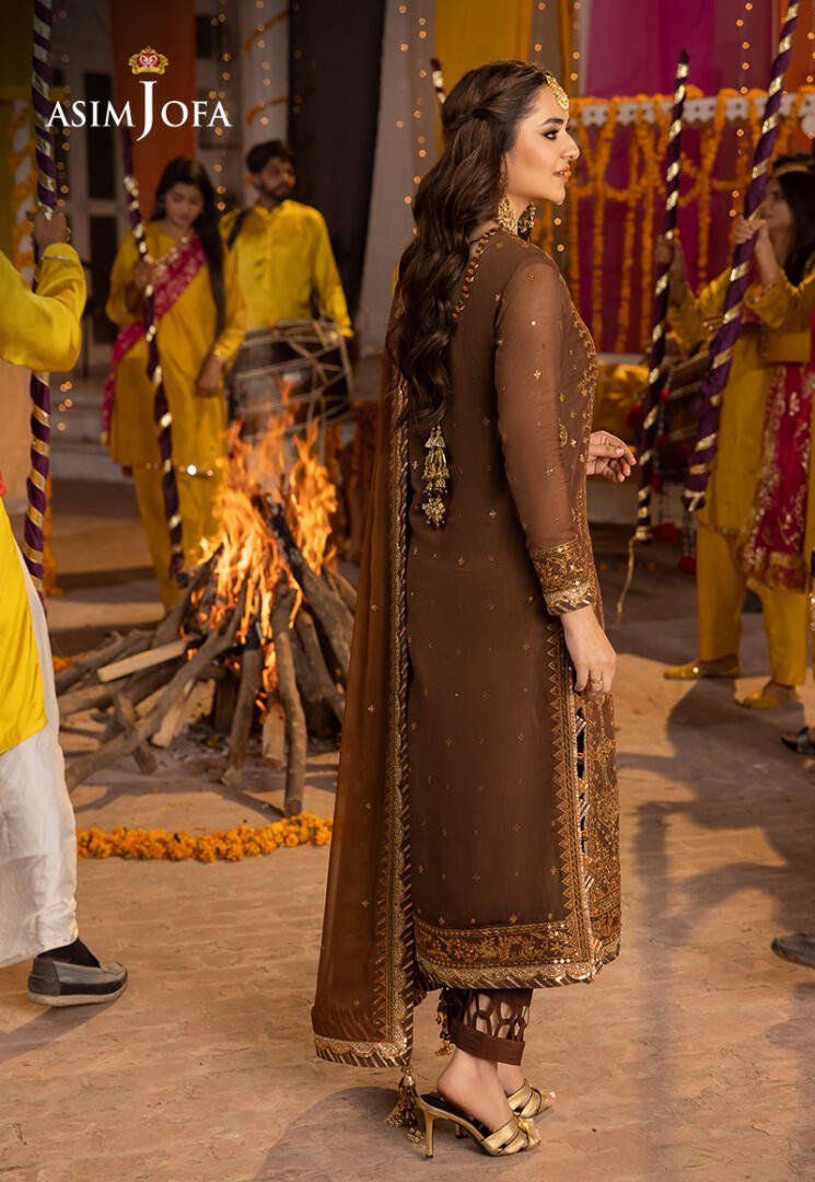 ASIM JOFA 3 PIECE EMBROIDERED SILK SUIT (AJDA-11) gulbuy.com