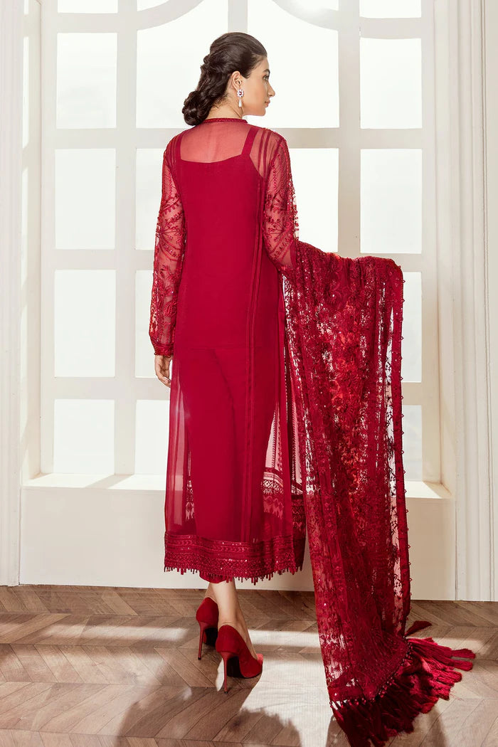 Baroque 3Pc Embroidered Chiffon Suit SF-37 gulbuy.com