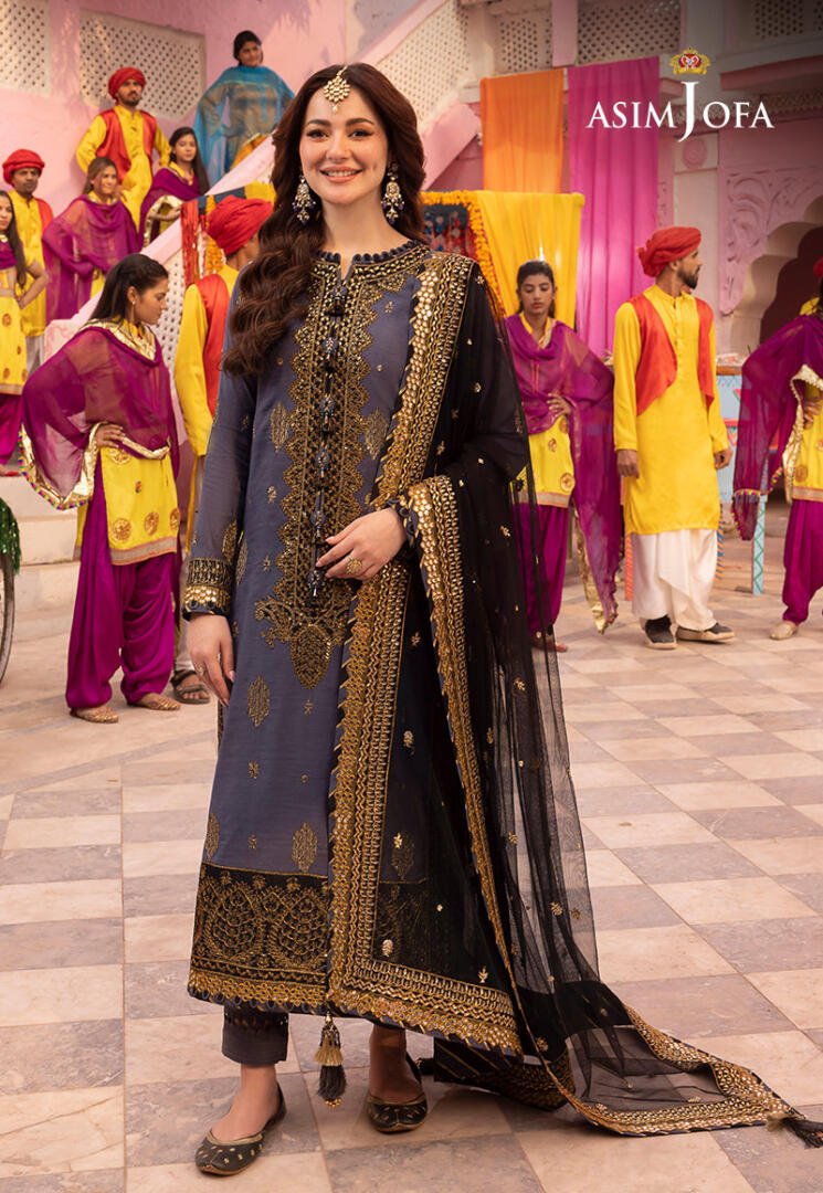 ASIM JOFA 3 PIECE EMBROIDERED ORGANZA SUIT (AJDA-10)