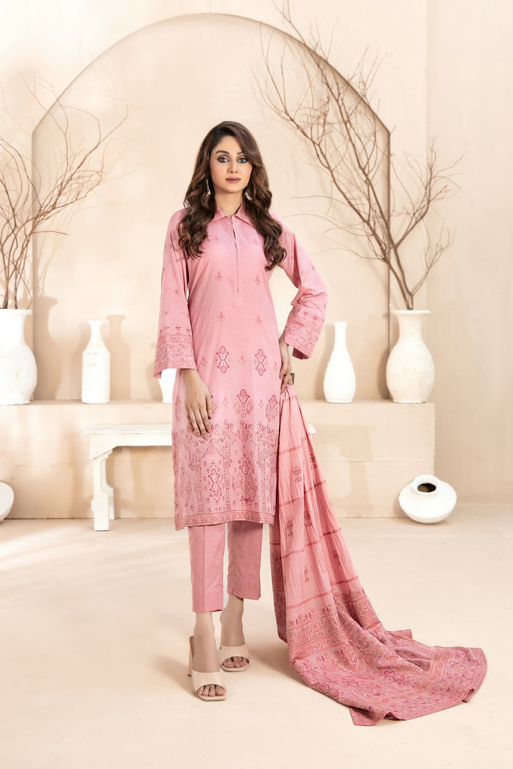 Tawakkal 3 Piece Cotton Lawn Suit (D-2938)
