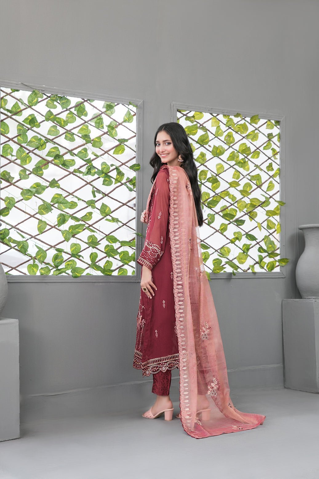 Tawakkal 3Pc Embroidered Chiffon Suit D-3749-Jiah gulbuy.com