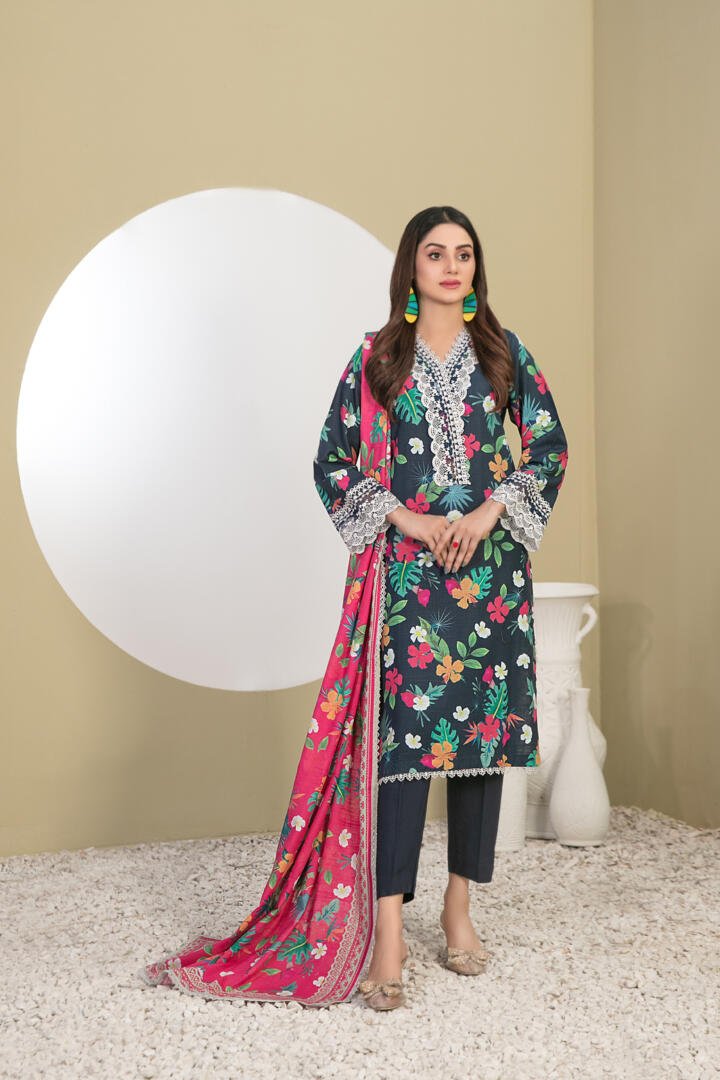 Tawakkal 3 Piece Digital Printed Khaddar Suit (D-1145)