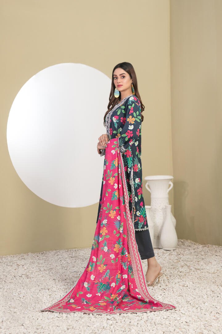 Tawakkal 3 Piece Digital Printed Khaddar Suit (D-1145)
