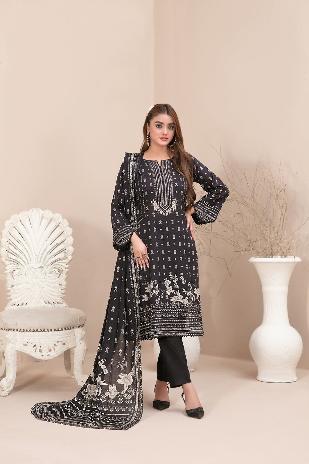 Tawakkal 3 Piece Printed Lawn Suit (D-3581)