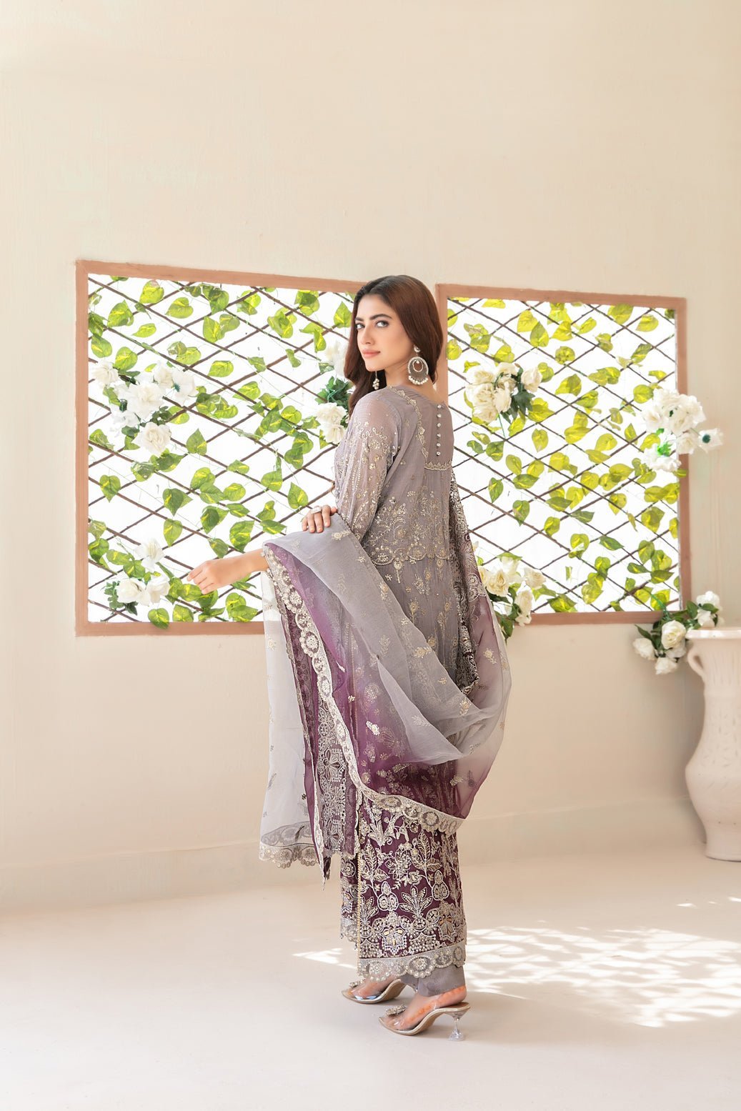 Tawakkal 3Pc Embroidered Chiffon Suit D-3613-Fenella gulbuy.com