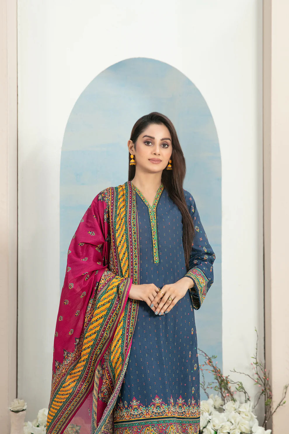 Tawakkal 3Pc Embroidered Lawn Suit D-3636 gulbuy.com