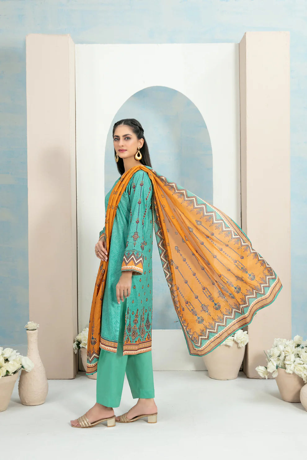 Tawakkal 3Pc Embroidered Lawn Suit D-3637 gulbuy.com