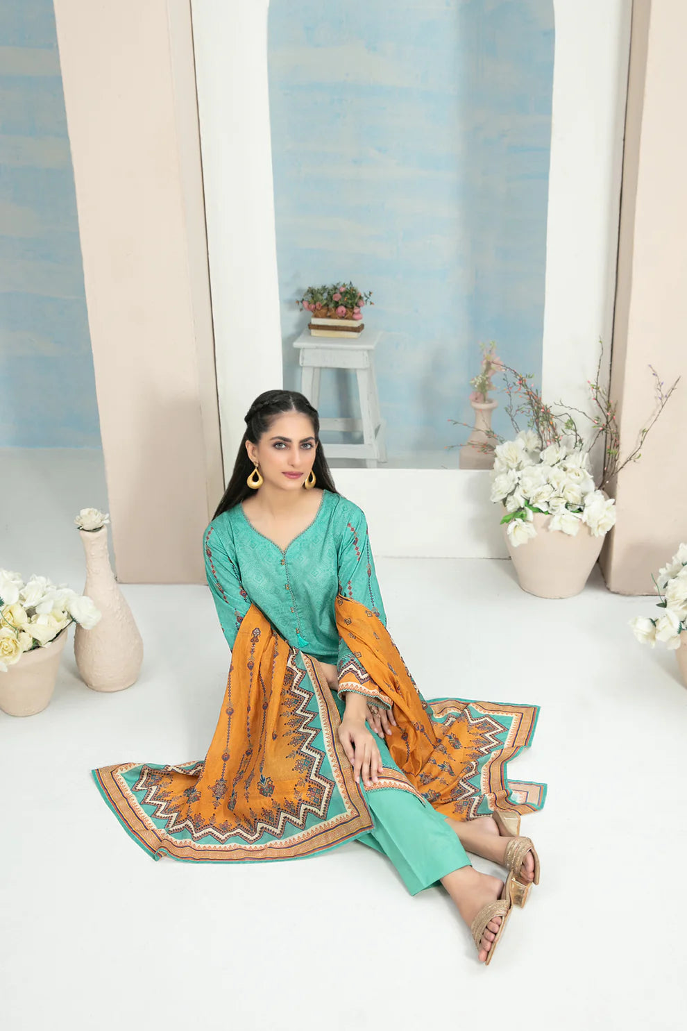 Tawakkal 3Pc Embroidered Lawn Suit D-3637 gulbuy.com