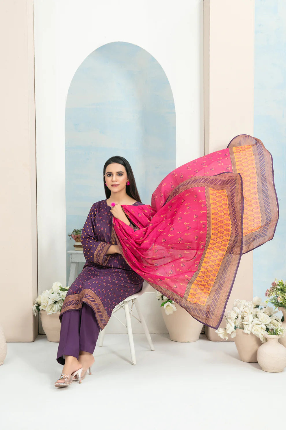 Tawakkal 3Pc Embroidered Lawn Suit D-3639 gulbuy.com