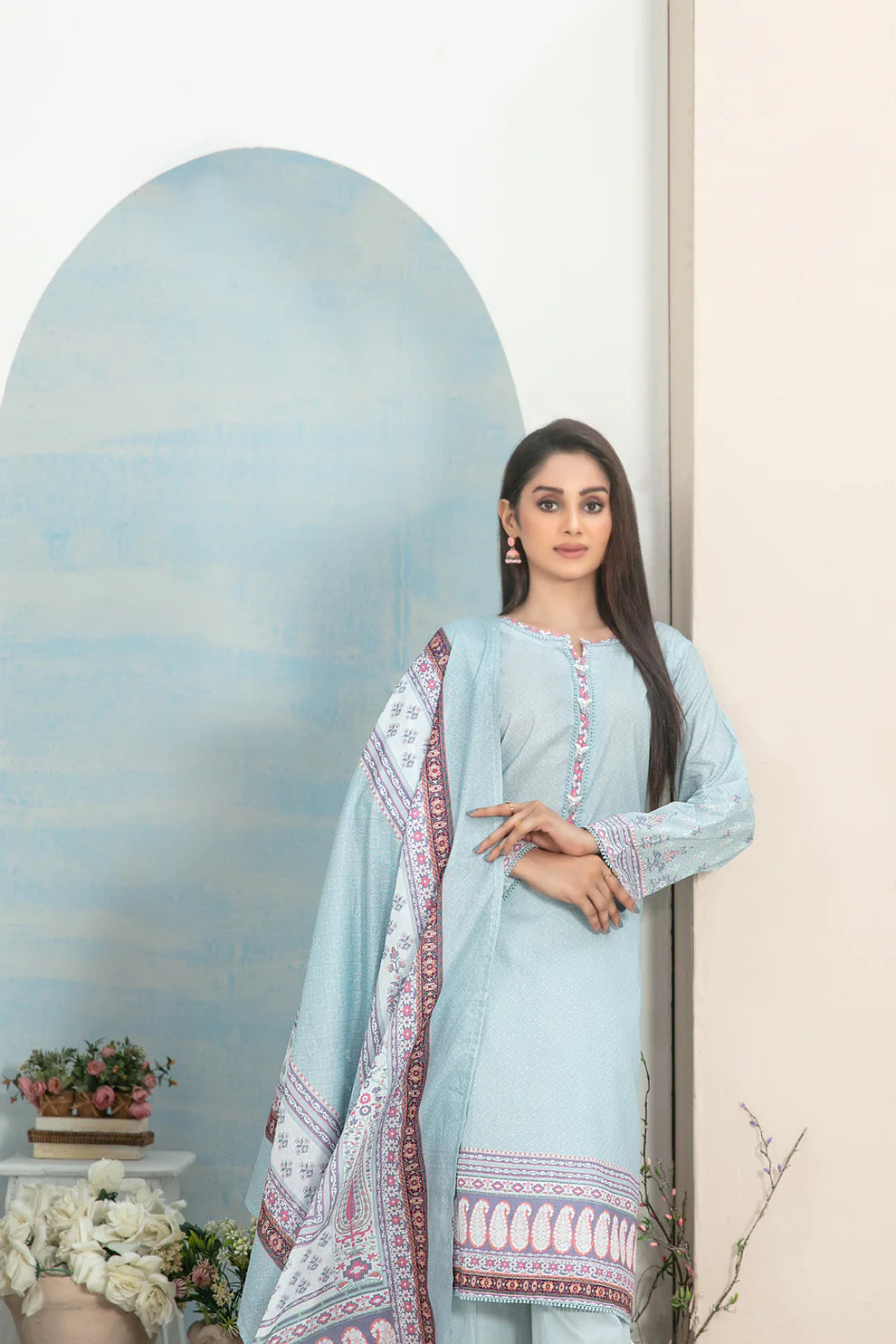Tawakkal 3Pc Embroidered Lawn Suit D-3642 gulbuy.com
