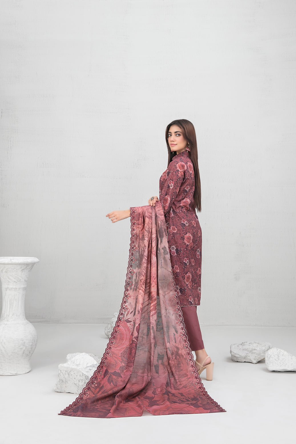 Tawakkal 3Pc Printed Jacquard Suit D-5442-Zahwah gulbuy.com