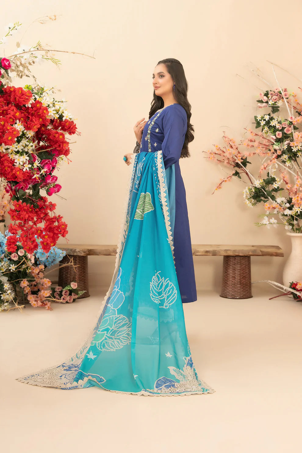 Tawakkal 3Pc Embroidered Lawn Suit D-1157 gulbuy.com