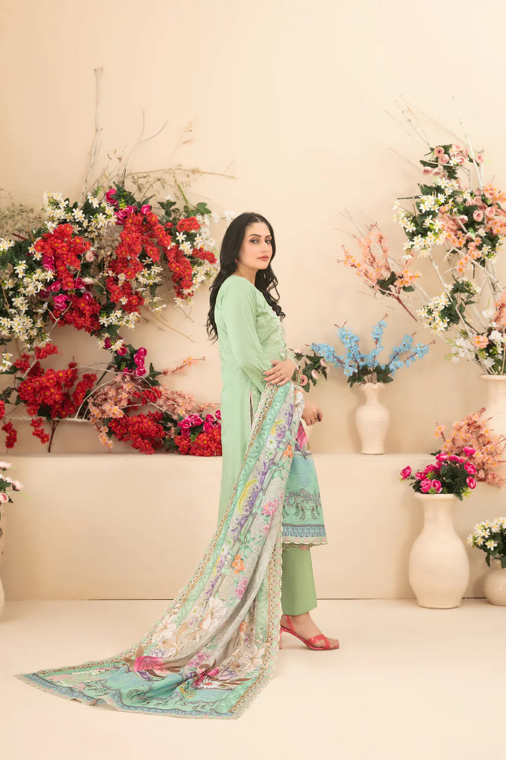Tawakkal 3Pc Embroidered Lawn Suit D-1156 gulbuy.com