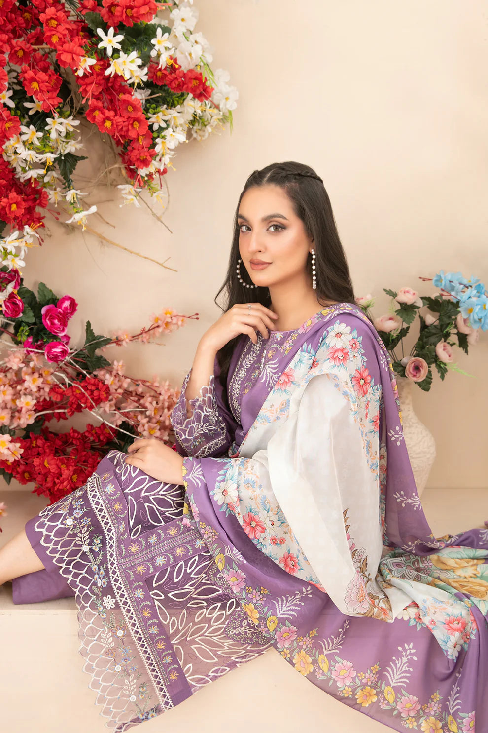 Tawakkal 3Pc Embroidered Lawn Suit D-1151 gulbuy.com