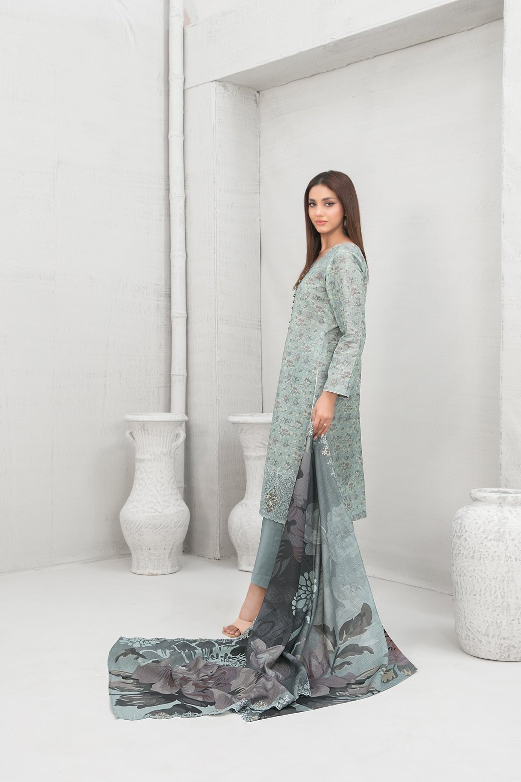Tawakkal 3Pc Printed Jacquard Suit D-5445-Zahwah gulbuy.com
