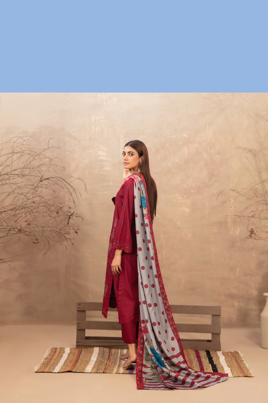 Tawakkal 3Pc Embroidered Fabric Suit D-3838-Gulizar gulbuy.com