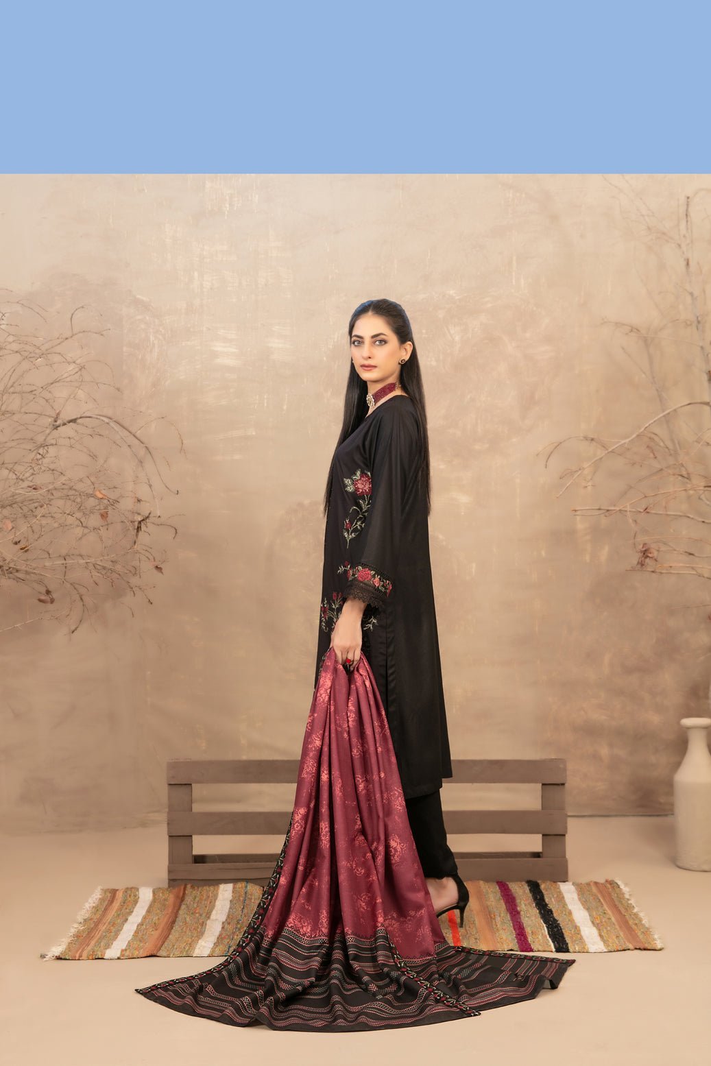 Tawakkal 3Pc Embroidered Fabrics Suit D-3836-Gulizar gulbuy.com