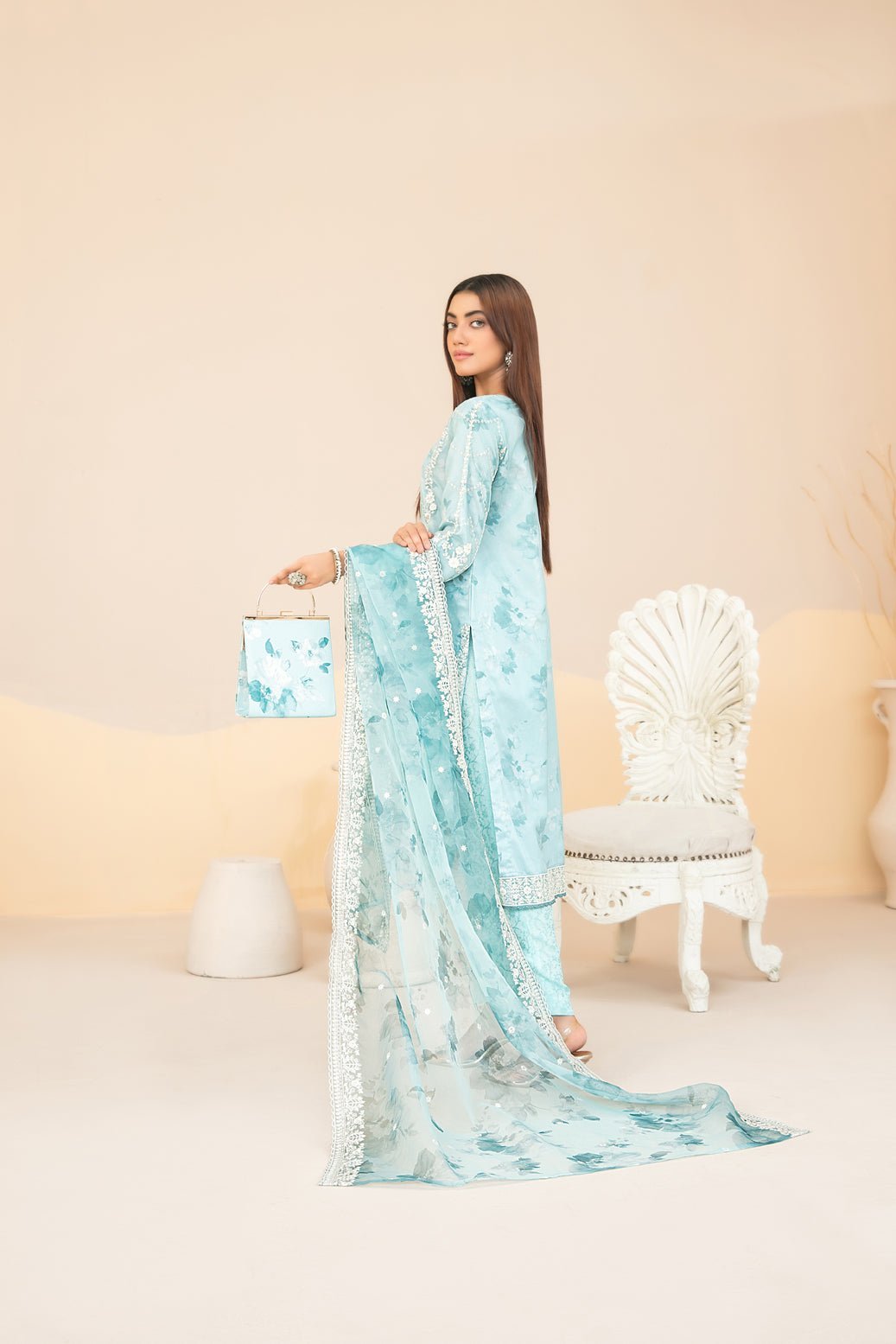 Tawakkal 3Pc Embroidered Viscose Suit D-3923-Nurcan gulbuy.com