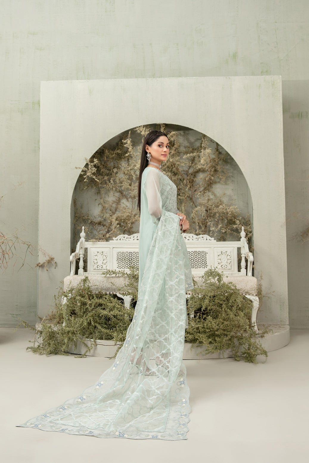 Tawakkal 3Pc Embroidered Chiffon Suit D-3658-Tulin gulbuy.com