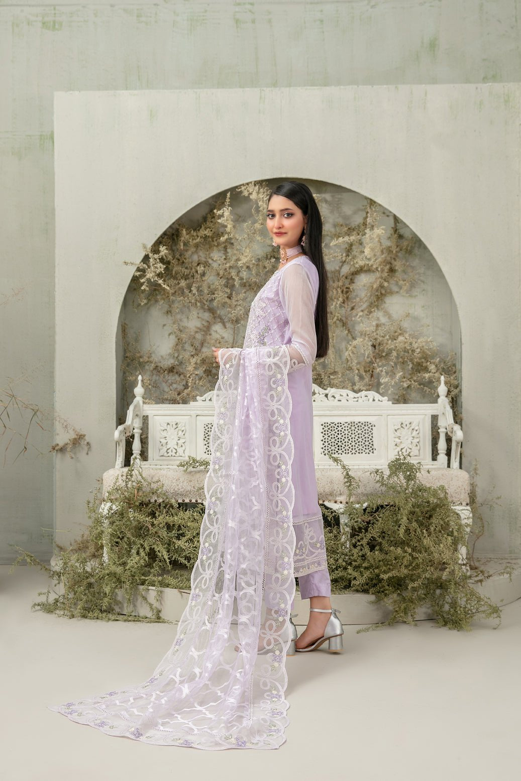 Tawakkal 3Pc Embroidered Chiffon Suit D-3663-Tulin gulbuy.com