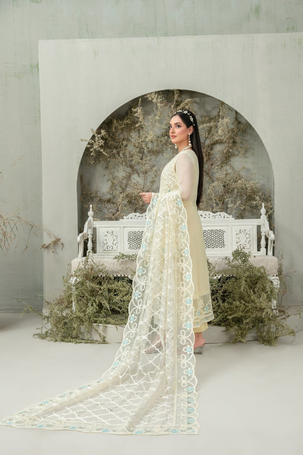 Tawakkal 3Pc Embroidered Chiffon Suit D-3662-Tulin gulbuy.com