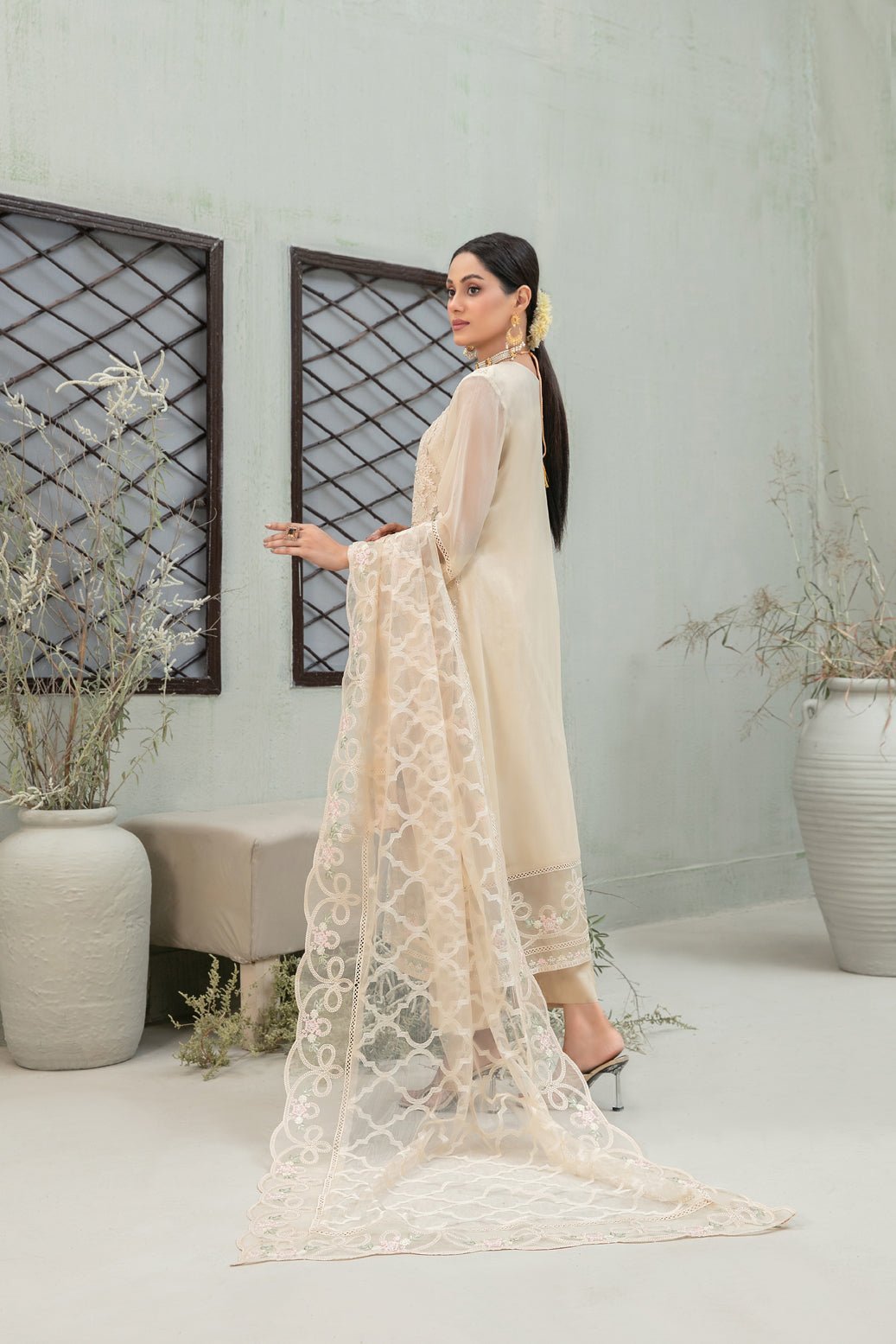 Tawakkal 3Pc Embroidered Chiffon Suit D-3660-Tulin gulbuy.com