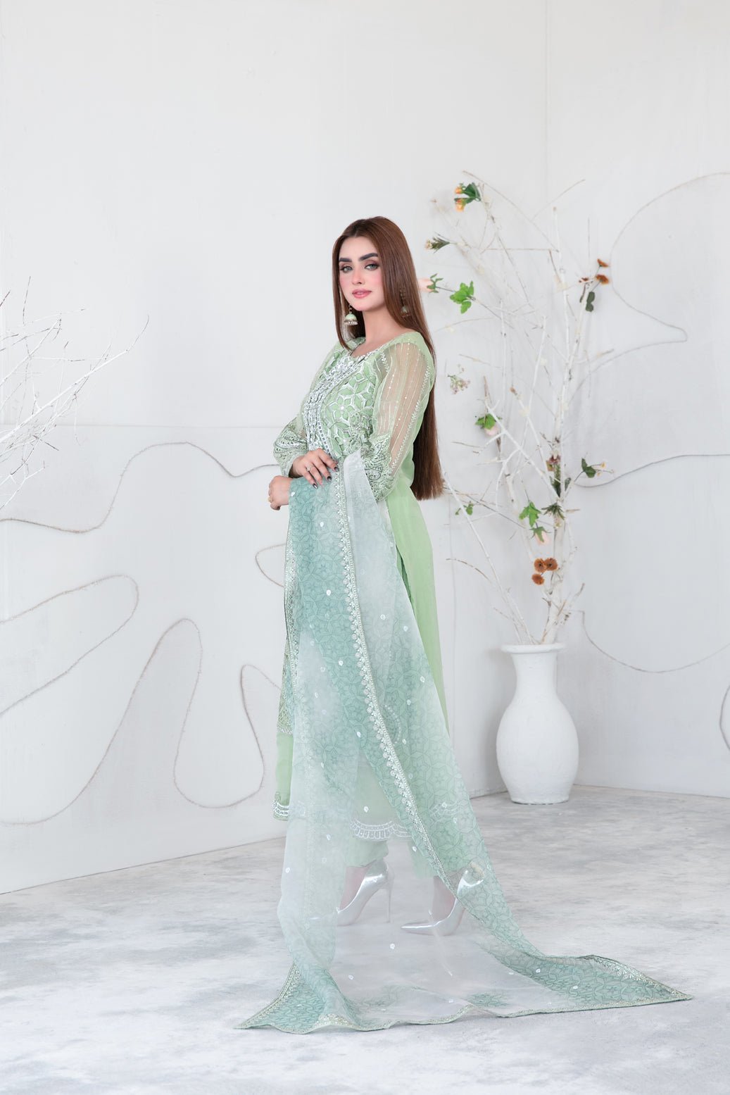 Tawakkal 3Pc Embroidered Organza Suit D-3653-GELAREH gulbuy.com