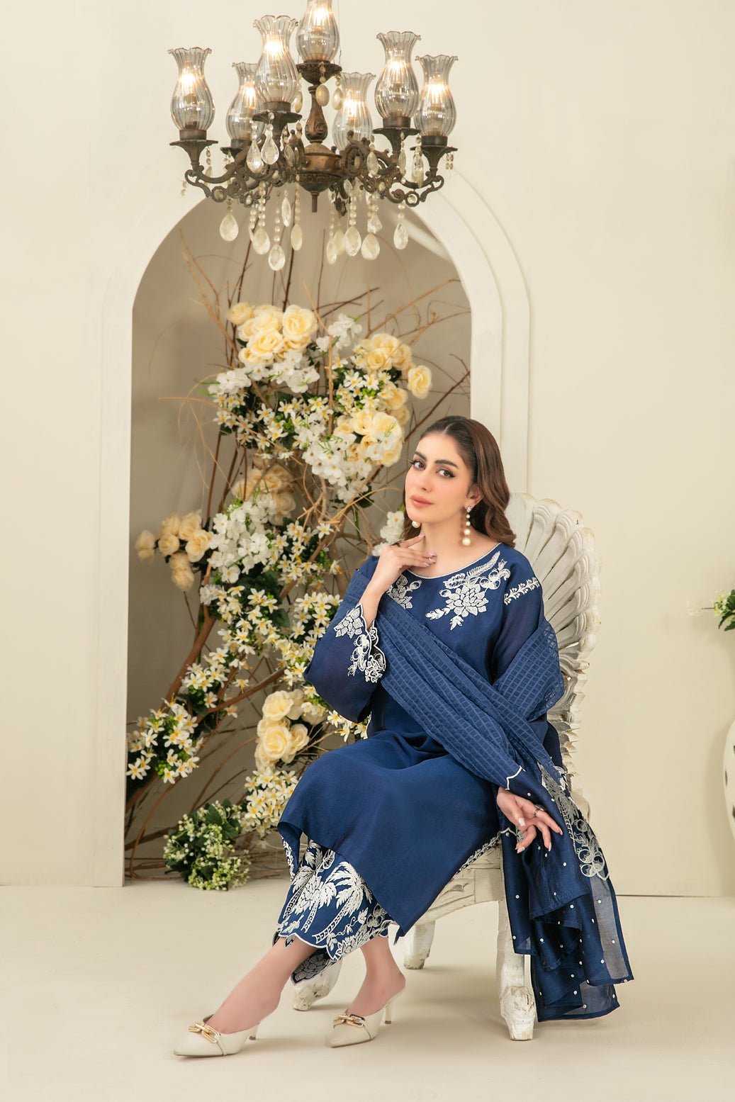 Tawakkal 3Pc Embroidered Silk Suit TK-017 gulbuy.com