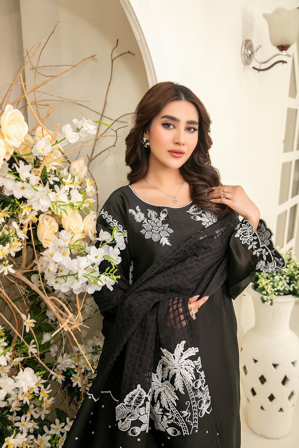 Tawakkal 3Pc Embroidered Silk Suit TK-016 gulbuy.com