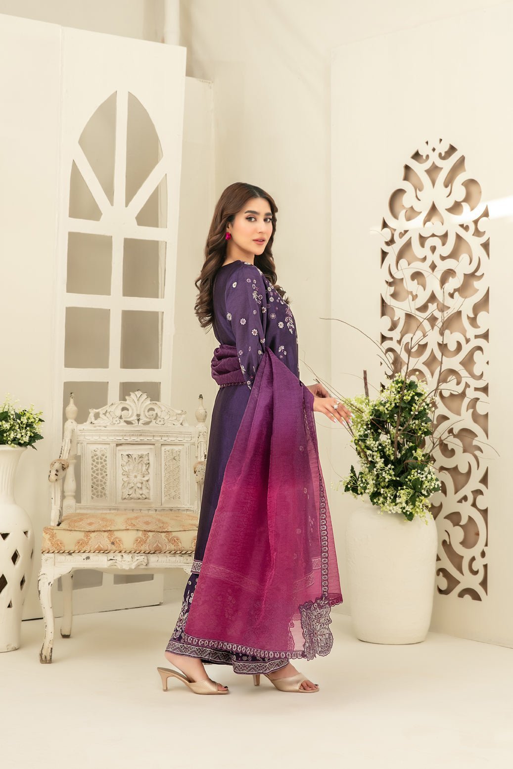 Tawakkal 3Pc Embroidered Silk Suit TK-015 gulbuy.com