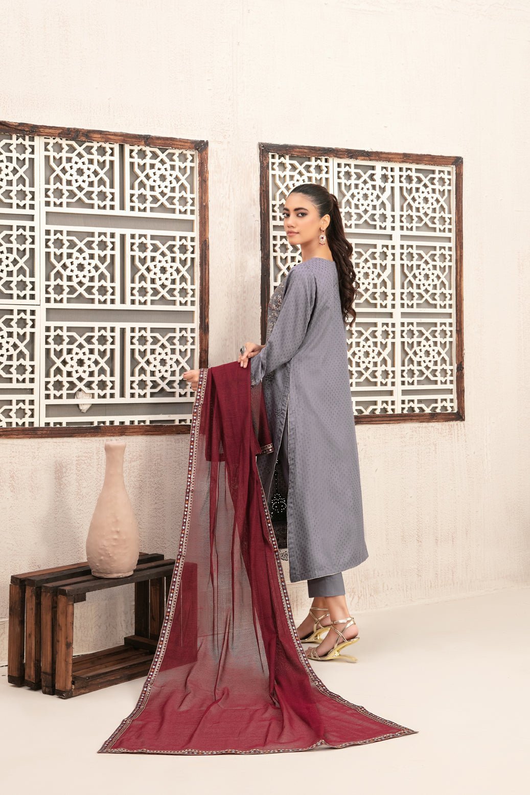 Tawakkal 3Pc Printed viscose Jacquard Suit D-5270-Nurten gulbuy.com