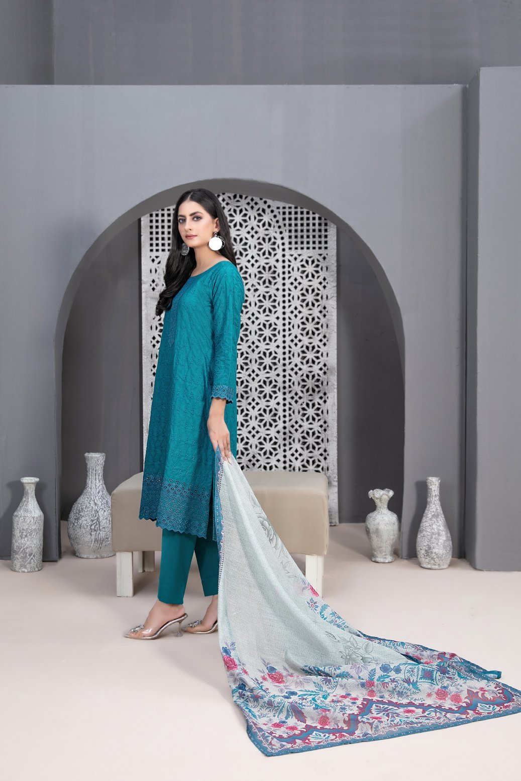 Tawakkal 3 Piece Embroidered Lawn Suit (D-3211)