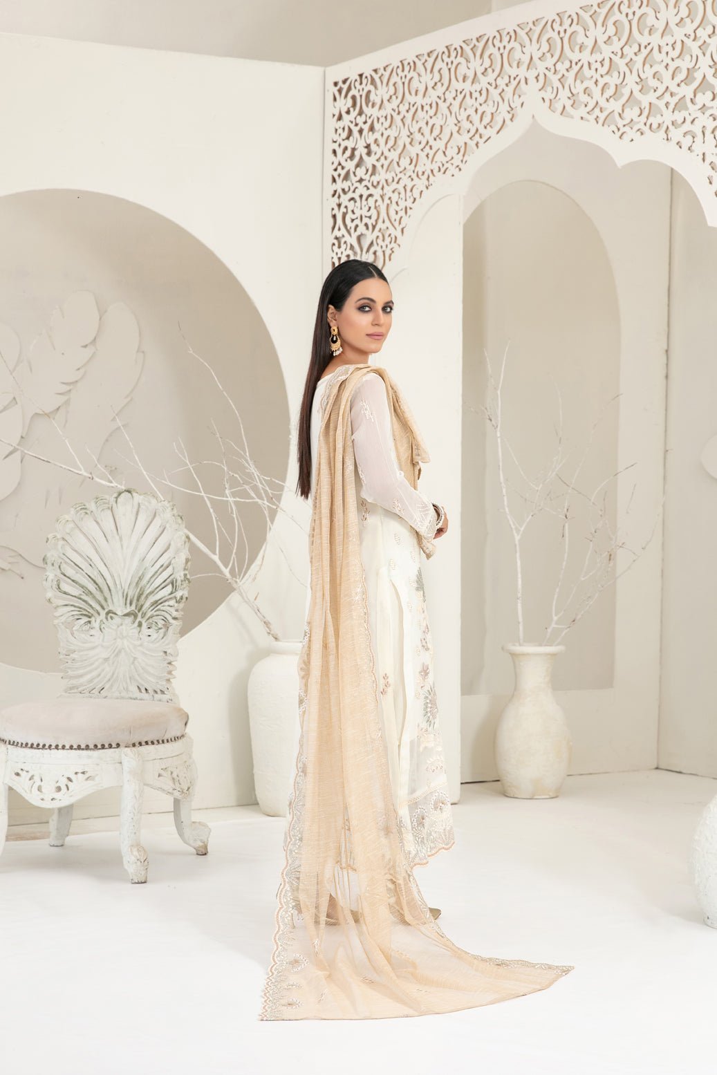 Tawakkal 3Pc Embroidered Chiffon Suit D-3744 - CALA gulbuy.com