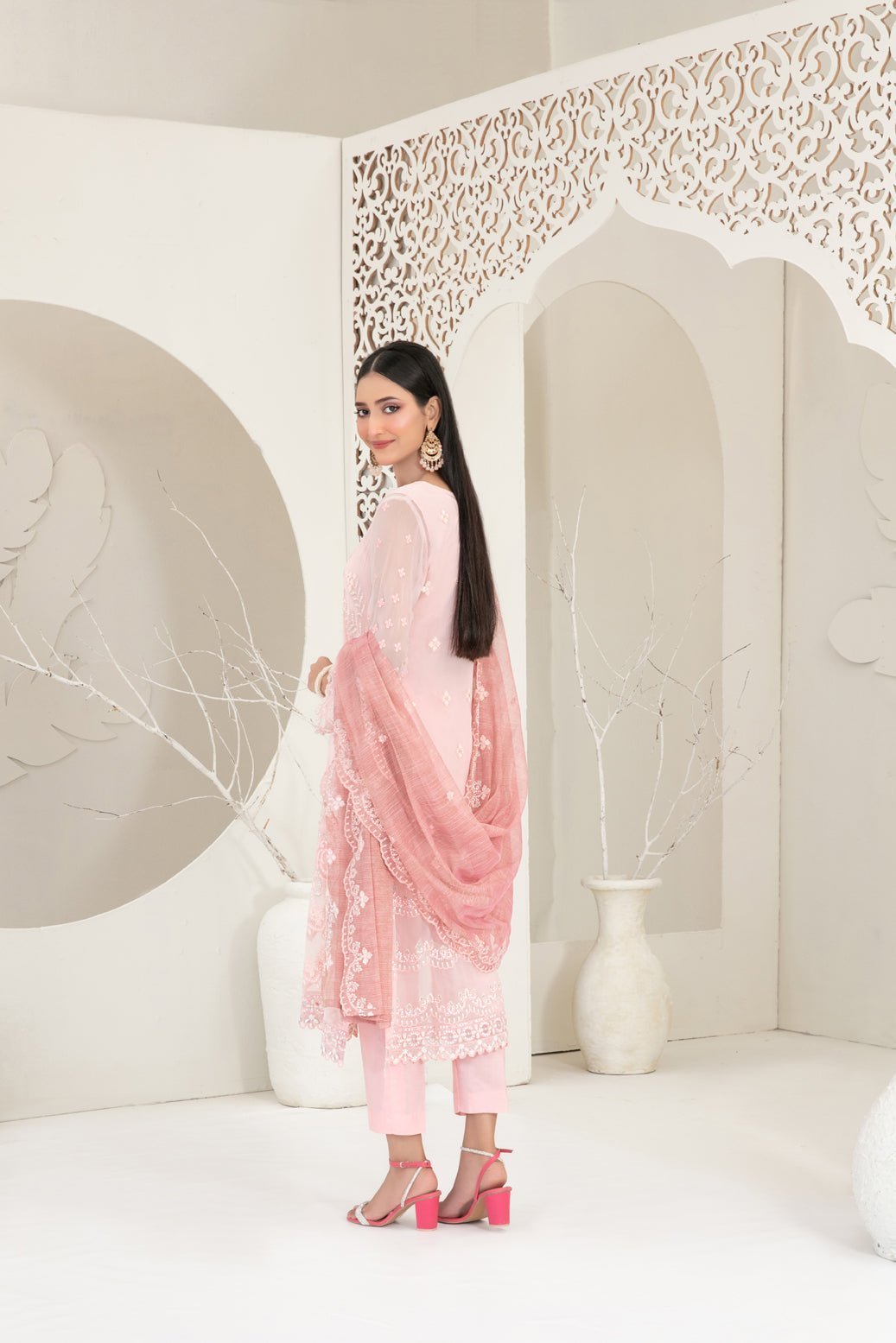 Tawakkal 3Pc Embroidered Chiffon Suit D-3740-CALA gulbuy.com