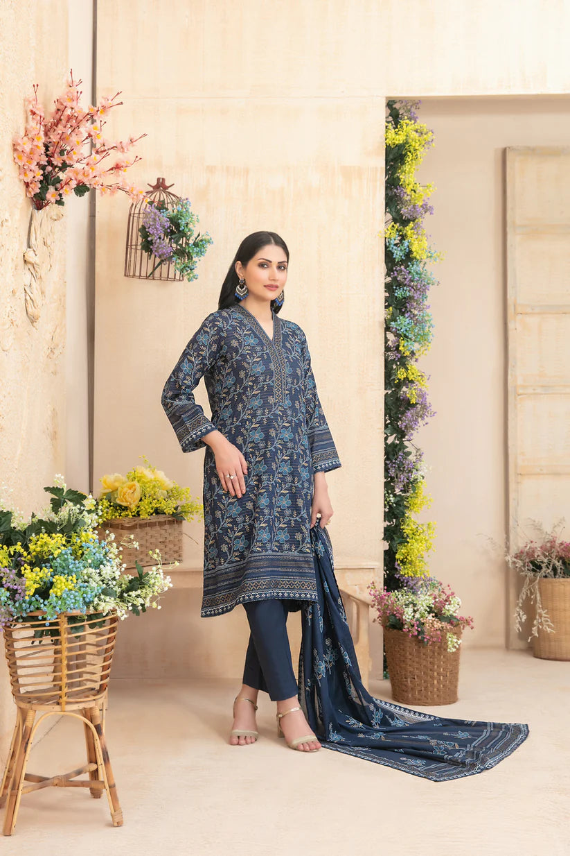 Tawakkal 3Pc Embroidered Lawn Suit D-1948