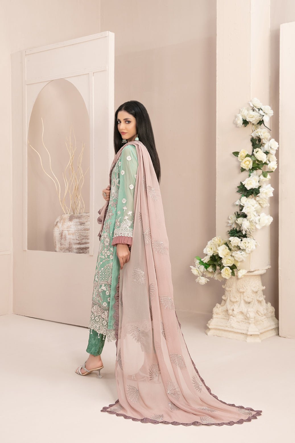 Tawakkal 3Pc Embroidered Chiffon Suit D-8688 NAYARA gulbuy.com