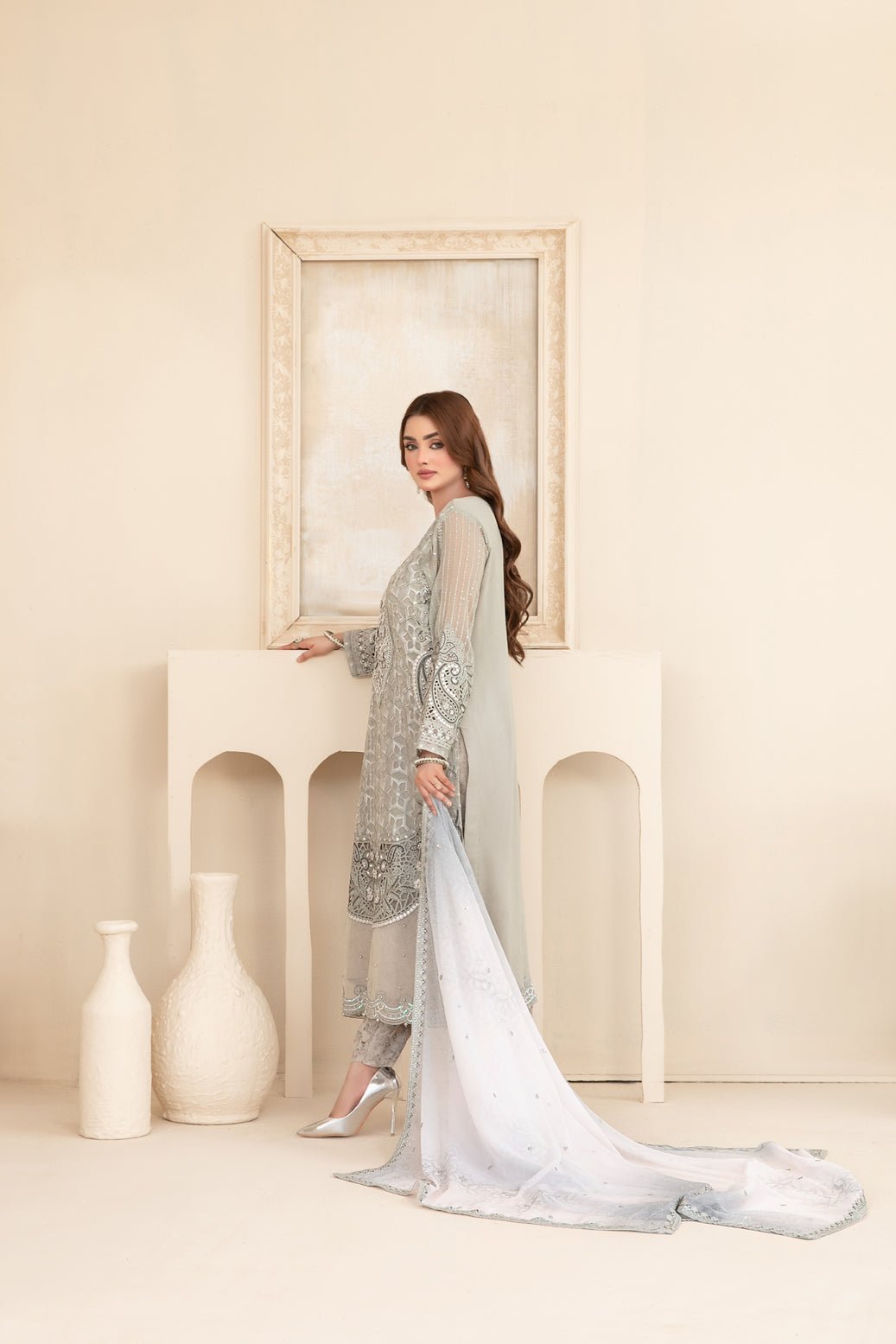 Tawakkal 3Pc Embroidered Chiffon Suit D-3939-Noelani gulbuy.com