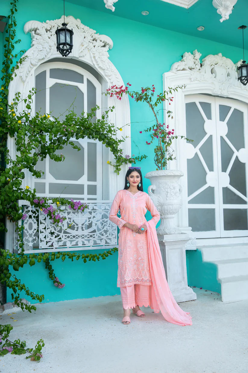 Tawakkal 3Pc Embroidered Lawn Suit D-1748