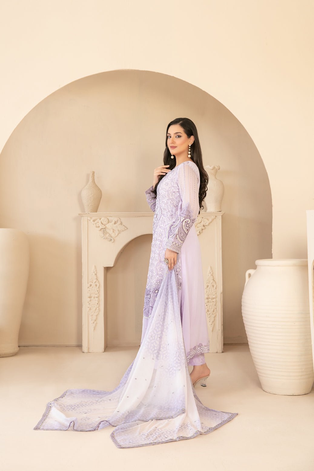 Tawakkal 3Pc Embroidered Chiffon Suit D-3940-Noelani gulbuy.com