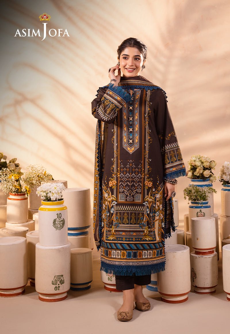 ASIM JOFA 3 PIECE CAMBRIC LAWN SUIT (AJUB-18)