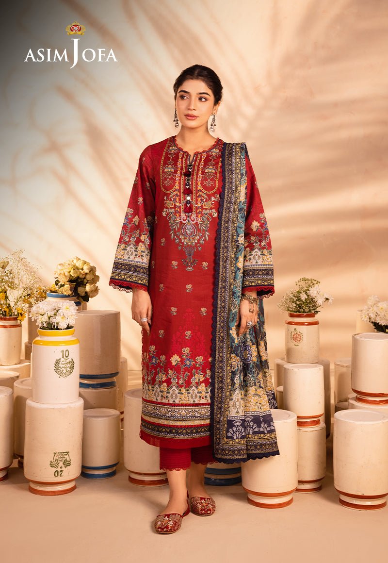 ASIM JOFA 3 PIECE CAMBRIC LAWN SUIT (AJUB-02)