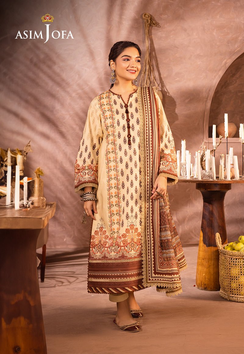 ASIM JOFA 3 PIECE CAMBRIC LAWN SUIT (AJUB-04)